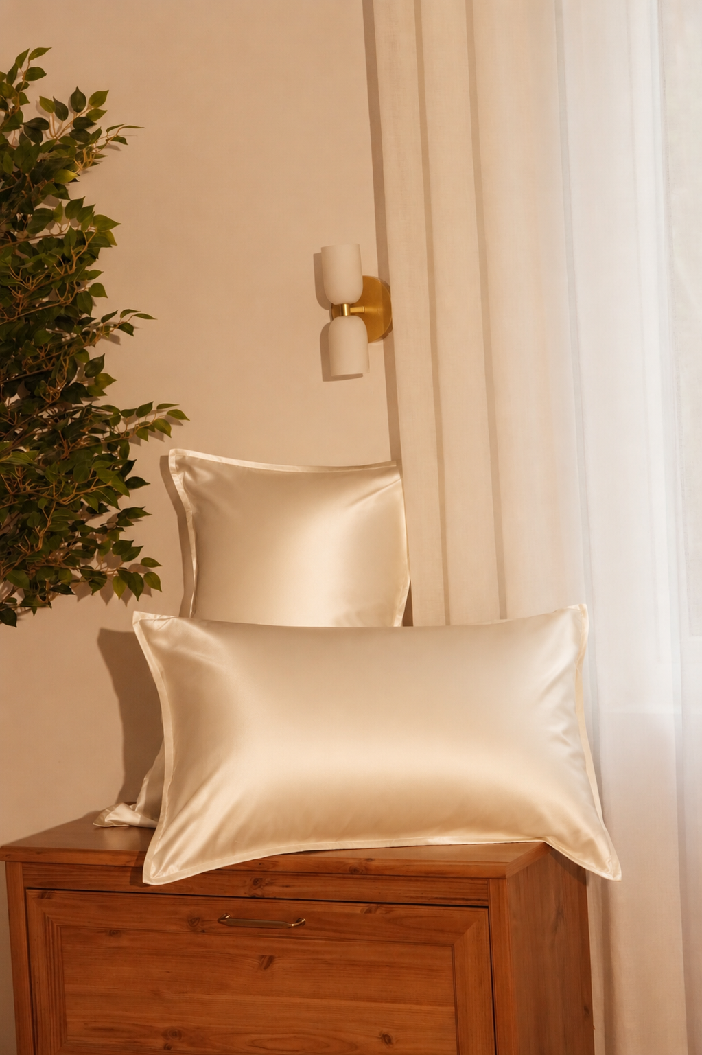 Close up of Calora pillowcase seam