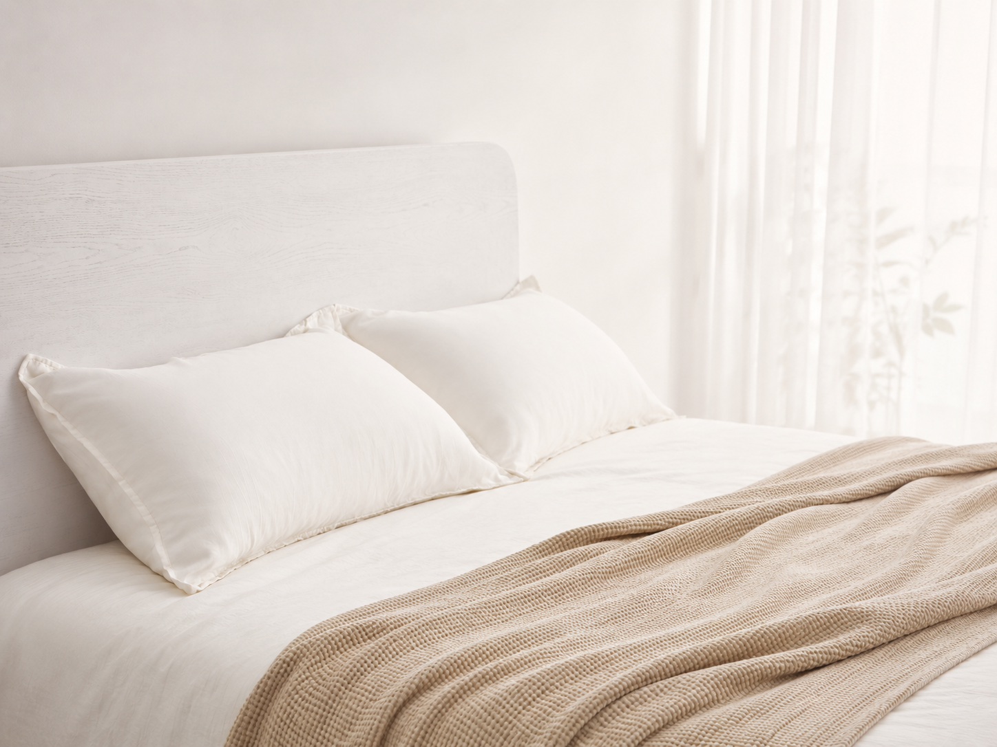 Calora Sleep pillowcases on a soft bed