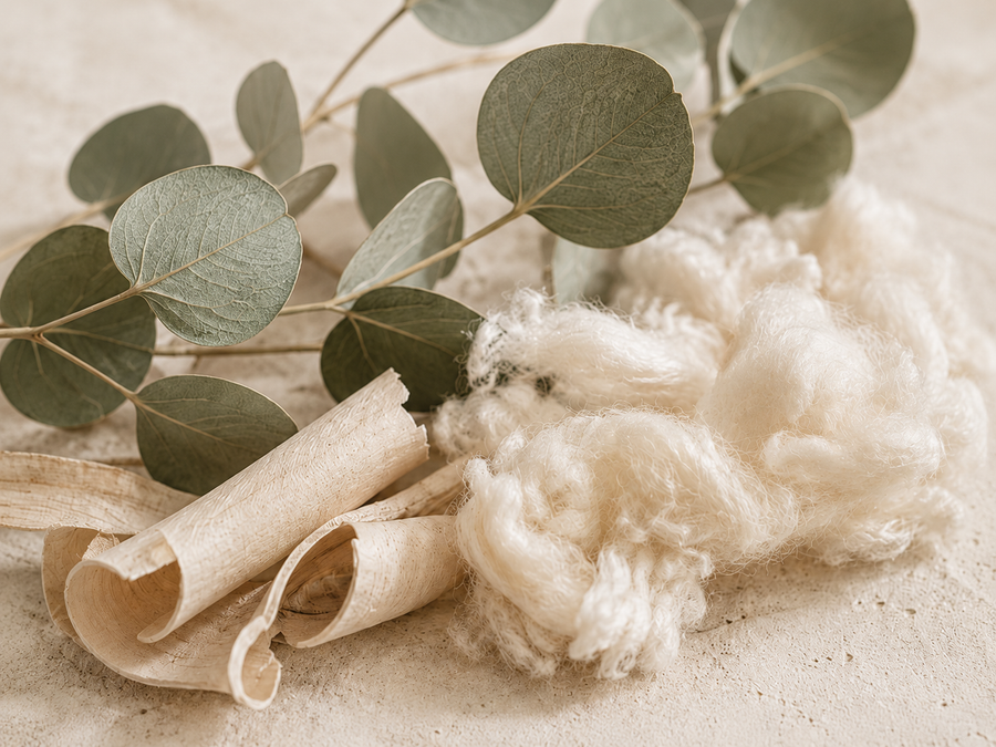 Yarn and folded fabric still life