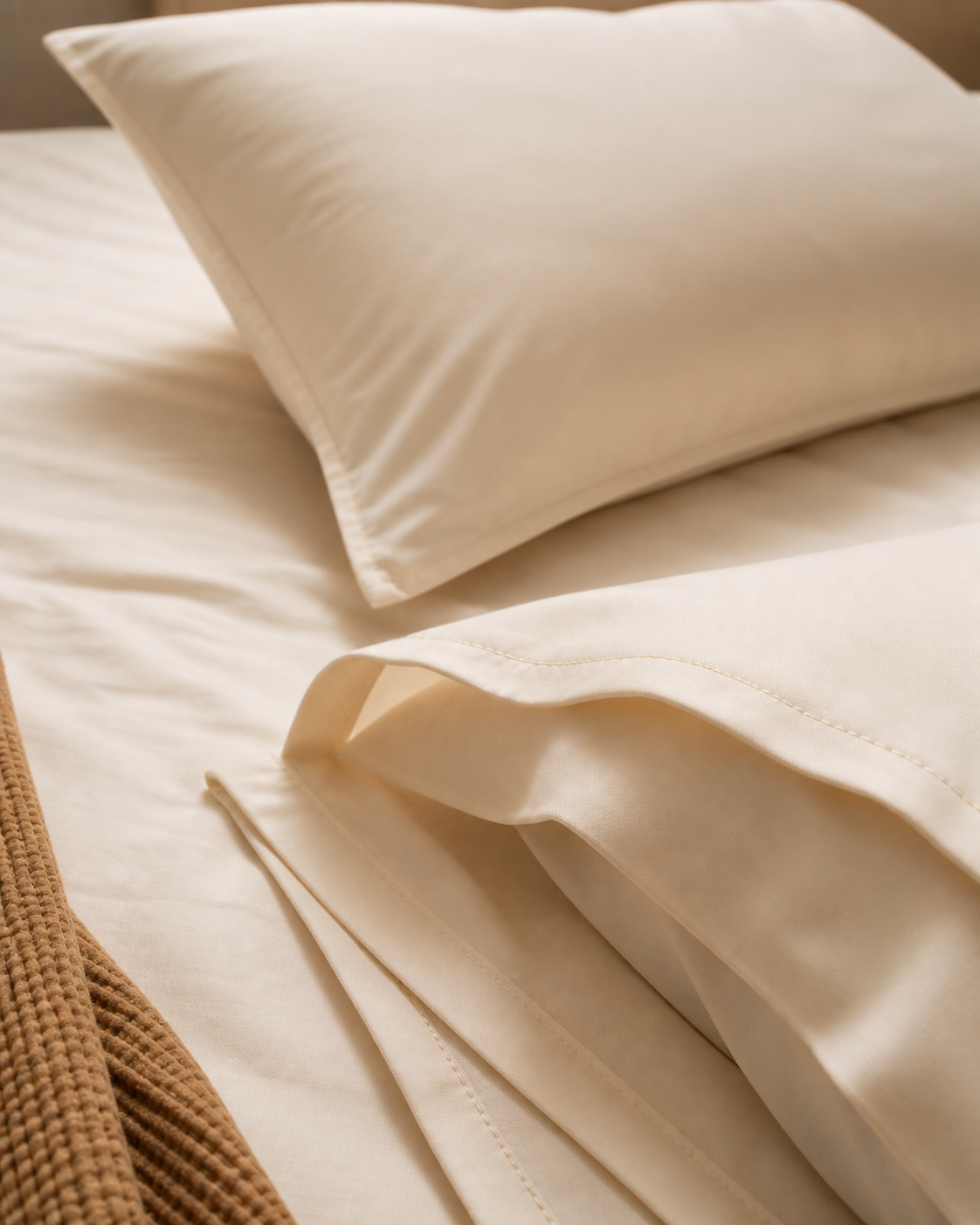 Calora Glide Pillowcase envelope closure and seam detail