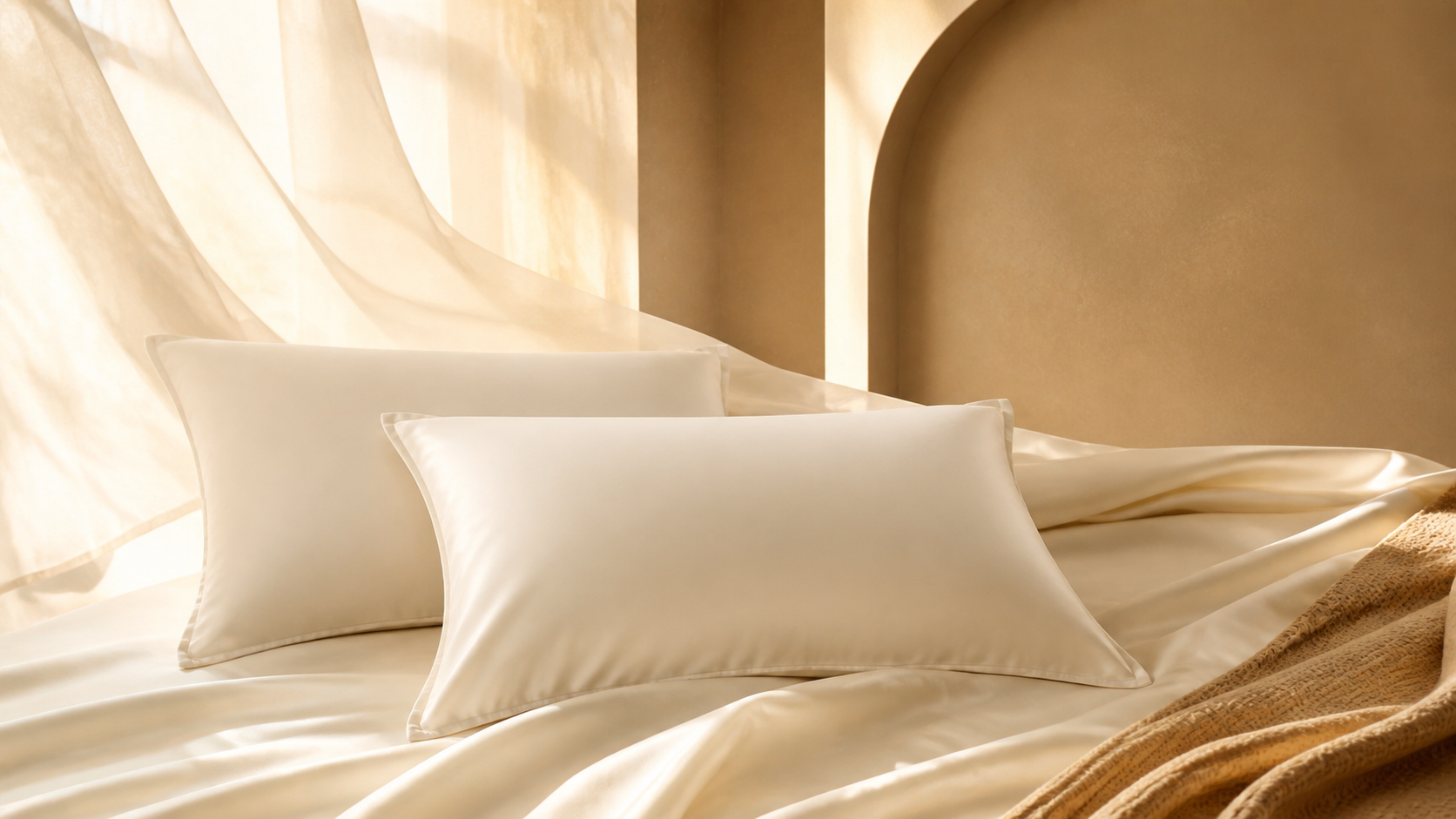 Calora Sleep pillowcases on a soft bed
